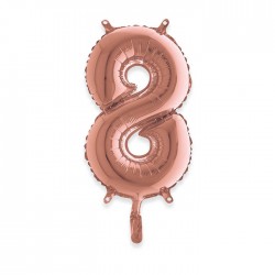 PALLONE NUMERO 8 MYLAR 36cm ROSE GOLD