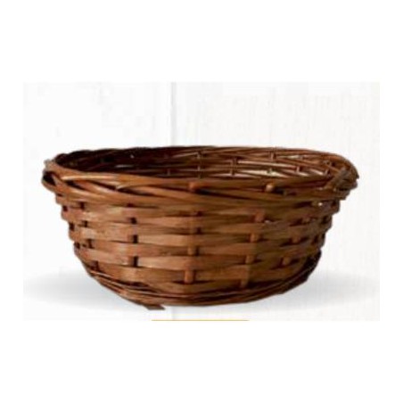 CESTO ROTONDO ø24x9cm MARRONE CEN01261