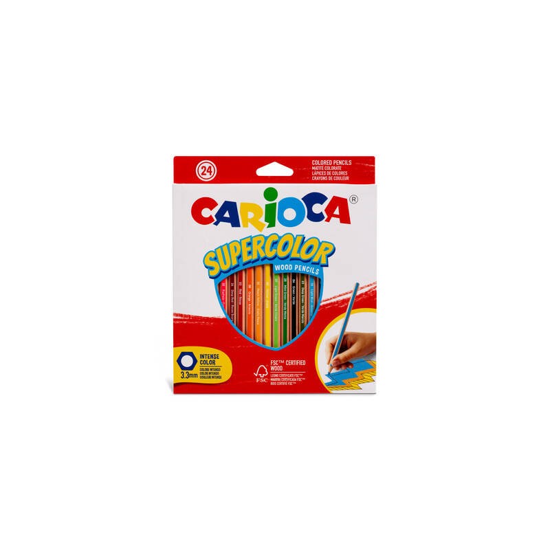 PASTELLI ESAGONALI CARIOCA SUPERCOLOR 24pz