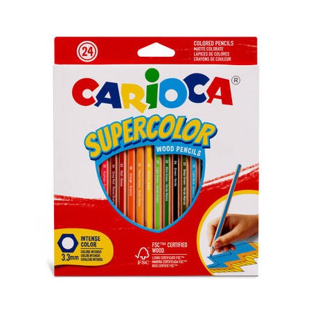 PASTELLI ESAGONALI CARIOCA SUPERCOLOR 24pz