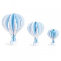 MONGOLFIERA AZZURRA C/BASE LEGNO 3/3