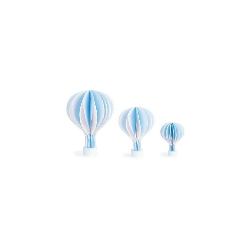 MONGOLFIERA AZZURRA C/BASE LEGNO 3/3