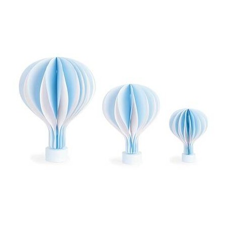 MONGOLFIERA AZZURRA C/BASE LEGNO 3/3