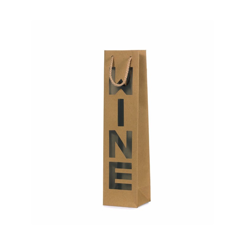 SHOPPER CARTA WINE 12x12x41cm KRAFT NATURE AVANA