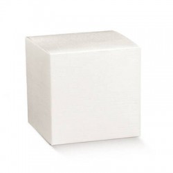 SCATOLA PIEGHEVOLE 8x8x8cm FIBRA BIANCO 10pz