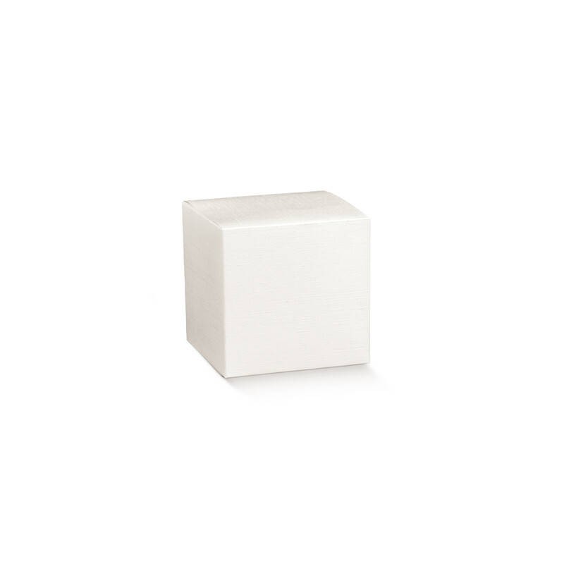 SCATOLA PIEGHEVOLE 8x8x8cm FIBRA BIANCO 10pz