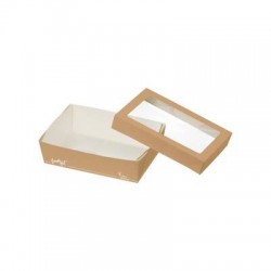 VASCHETTA GASTRONOMIA FOODBOX QUADR-HOT C/COPERCHIO 19,5x12,5x5 2PRZ 1000ml 25pz