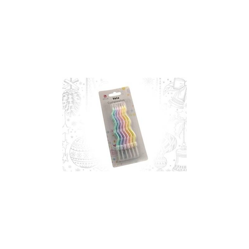 CANDELINE ONDULATE COLORE PASTELLO 6pz