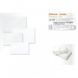 BIGLIETTI + BUSTA 7,5x11cm BRISTOL BIANCO 100pz
