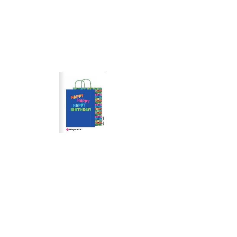 BORSA CARTA DECOR MIS.16+8x21cm HAPPY BIRTHDAY
