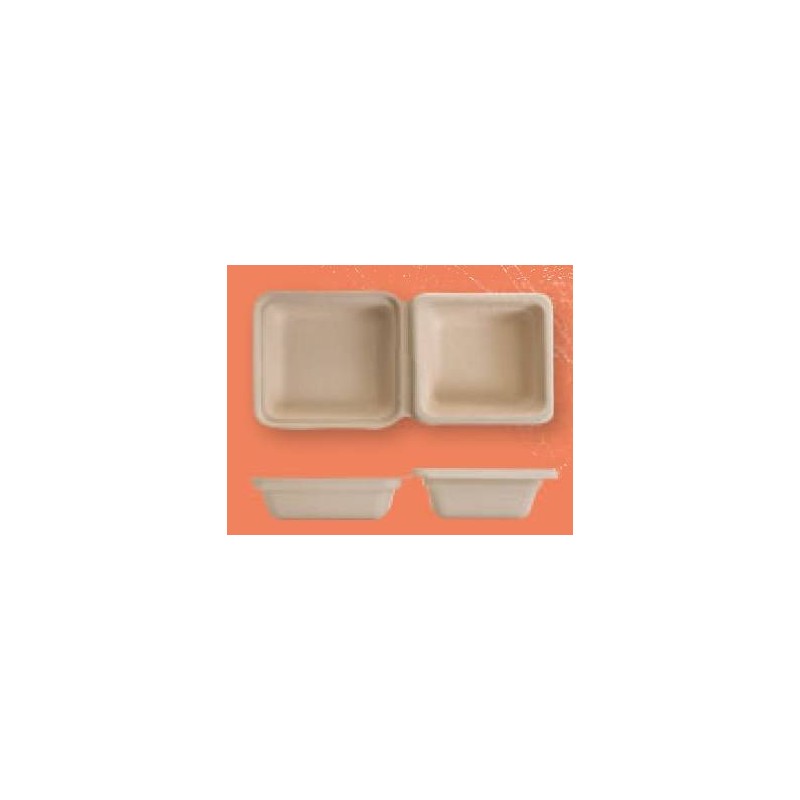 VASCHETTE POLPA QUADRATA 13,5x13,5x8,7cm BIO COMPOSTABILI 50pz JUNGLE