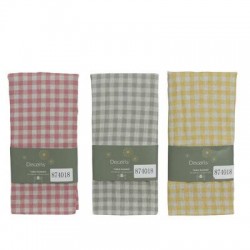 RUNNER QUADRETTI C/BORDO ARRICCIATO 32x140cm 3COLORI ASS.TI 1pz