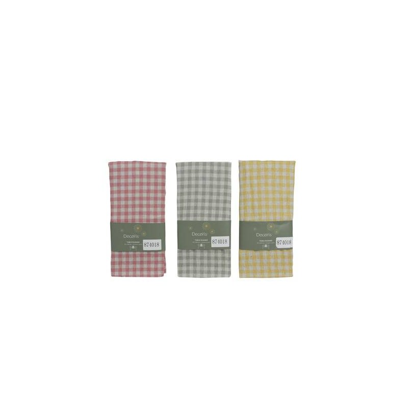RUNNER QUADRETTI C/BORDO ARRICCIATO 32x140cm 3COLORI ASS.TI 1pz