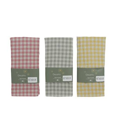 RUNNER QUADRETTI C/BORDO ARRICCIATO 32x140cm 3COLORI ASS.TI 1pz