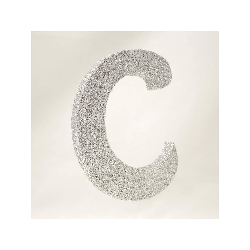 LETTERA POLISTIROLO GLITTER ARGENTO mm120x90 C