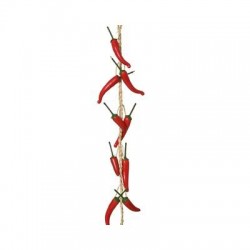 GHIRLANDA IN PVC PEPERONCINI ROSSI H.140cm
