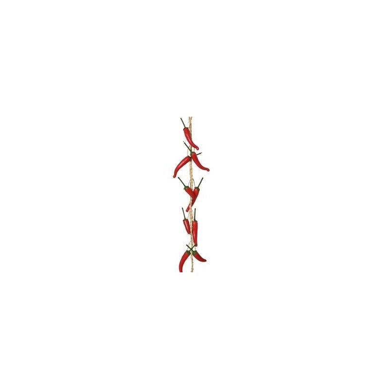 GHIRLANDA IN PVC PEPERONCINI ROSSI H.140cm