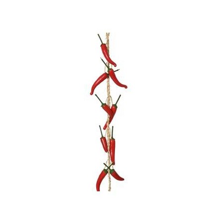 GHIRLANDA IN PVC PEPERONCINI ROSSI H.140cm