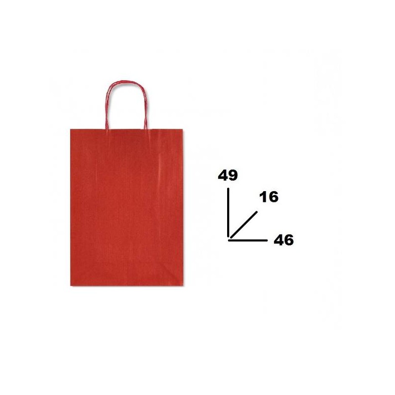 BORSA CARTA COLOR MIS.46+16x49cm ROSO 551