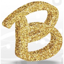 LETTERA POLISTIROLO FANTASY GLITTER ORO 7cm B