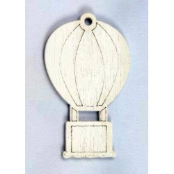 APPLICAZIONE LEGNO MONGOLFIERA 2,5x4cm BIANCA 12pz