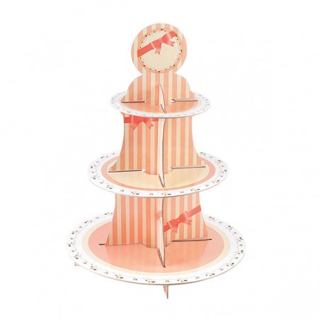 ALZATA 3 PIANI PER DOLCI PESCA 30x40,5cm