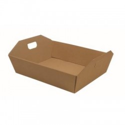 CESTA REGALO C/MANIGLIE MEDIA 34x29x10cm ONDA AVANA PORTATA 10kg