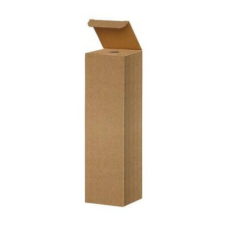 SCATOLA PORTA 1 BOTTIGLIA  9x9x34cm ONDA AVANA