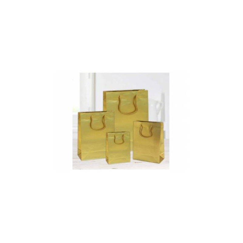 SHOPPER IN CARTA PLASTIFICATA OPACA 10+6,5x12cm ORO