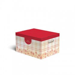 SCATOLA RETTANGOLARE FOLDING BOX 33x22x15cm PORTATA 6kg ROYAL TARTAN