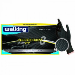 GUANTI NITRILE NITROFORT GRIP 8.0 WALKING NERO TG.XL 50pz