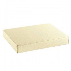 SCATOLA CORNICE SETA AVORIO 33x27x3cm