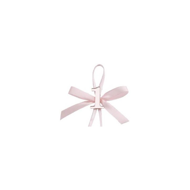 APPLICAZIONE 1° COMPLEANNO PLEXY GIRL CON FIOCCO 12pz