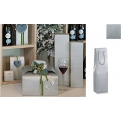 SHOPPER 1 BOTTIGLIA 11,5x11,5x38cm SKIN ARGENTO