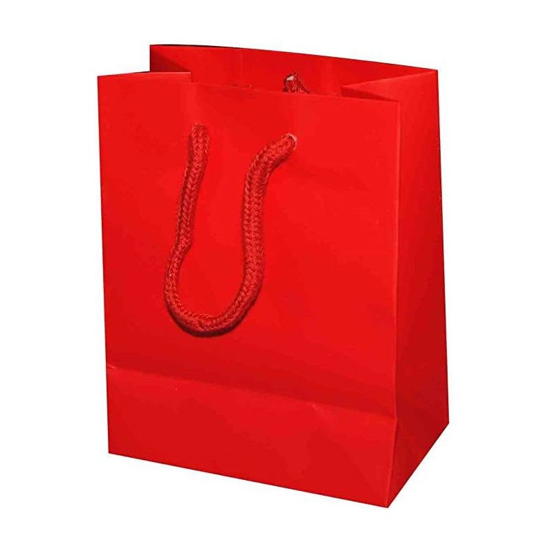 BORSA CARTA LUSSO OPACO 11+6,5X14cm  ROSSO