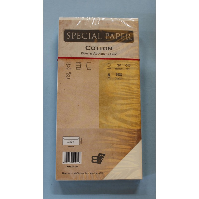 BUSTE 11x22 COTTON AVORIO gr.120 25pz