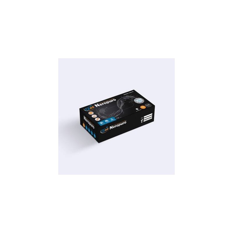 Mr.Care - GUANTI NITRILE NEROPURO SENZA POLVERE 100pz TG.L