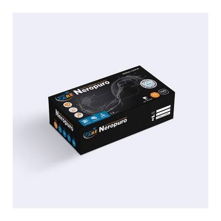 Mr.Care - GUANTI NITRILE NEROPURO SENZA POLVERE 100pz TG.L