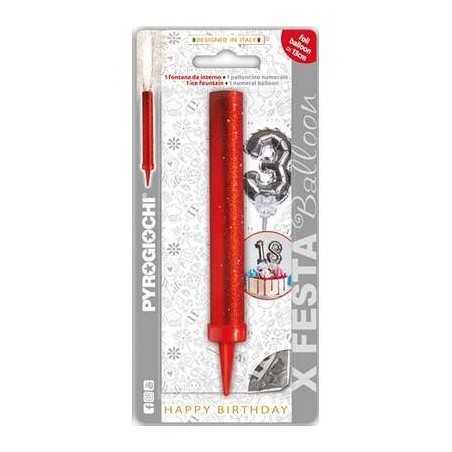 CANDELOTTO FESTA + PALLONCINO MYLAR N°3 H.13cm