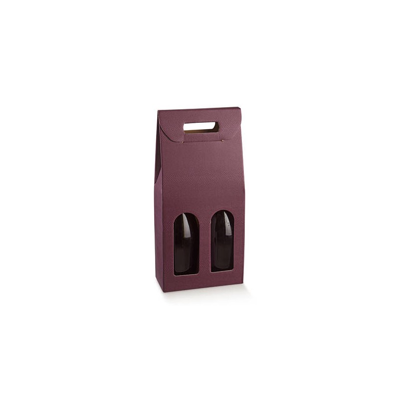 SCATOLA 2 BOTTIGLIE C/MAN. E FIN. 18x9x38,5cm SKIN VINACCIA