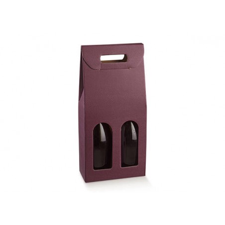 SCATOLA 2 BOTTIGLIE C/MAN. E FIN. 18x9x38,5cm SKIN VINACCIA