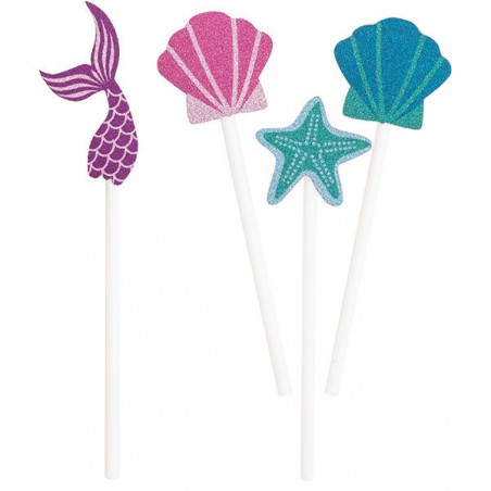 PICKS SIRENA GLITTER 10cm 8pz