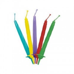 CANDELINE C/SUPPORTO 8cm COLOR 12pz
