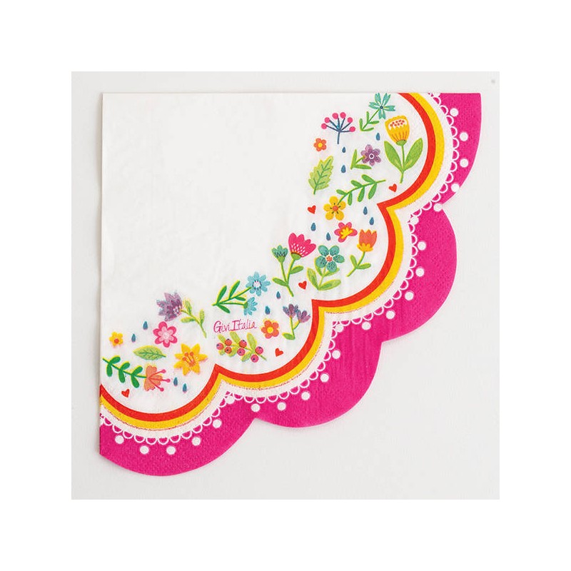 TOVAGLIOLI 33x33 SMERLATO HAPPY AND FOLK 16pz