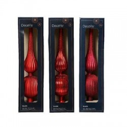 PUNTA ALBERO GLASS RED MATT 3ass h31cm 1pz