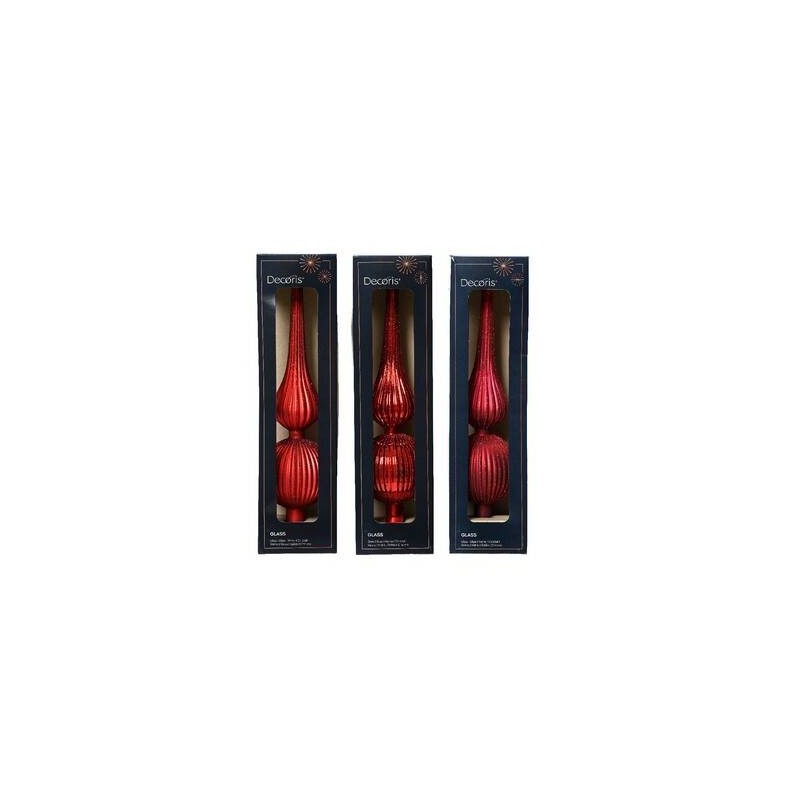 PUNTA ALBERO GLASS RED MATT 3ass h31cm 1pz