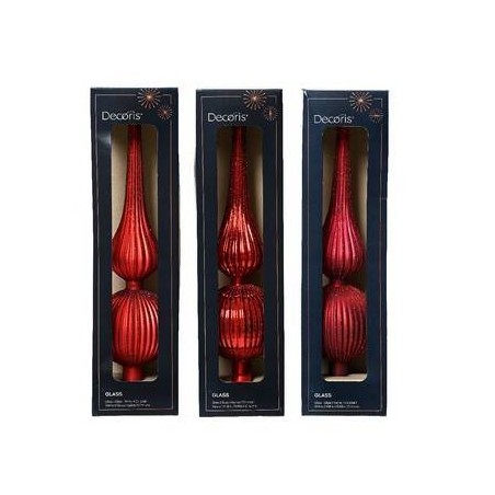 PUNTA ALBERO GLASS RED MATT 3ass h31cm 1pz