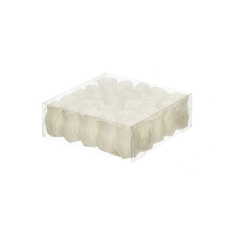 ROSE DI SAPONE BIANCHE H3,5cm 25pz