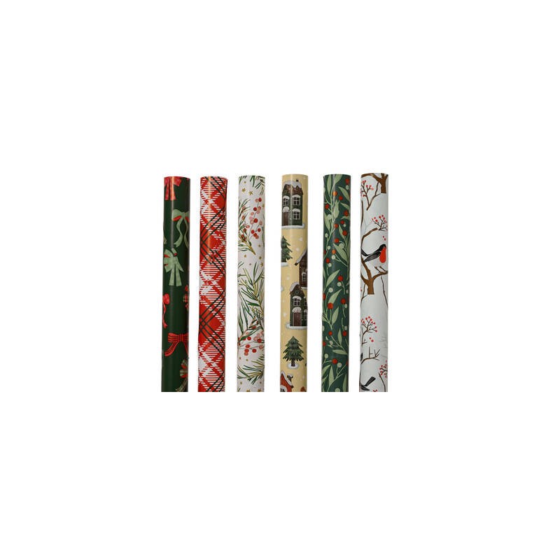 ROTOLO CARTA REGALO 0,7x2mt DISEGNI NATALE ASS.TI 1pz