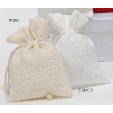 SACCHETTO BOMBONIERA STROPI ECRU 12pz